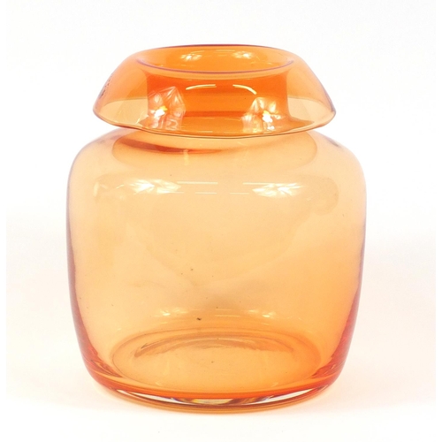 104 - Contemporary orange glass vase, 27.5cm high