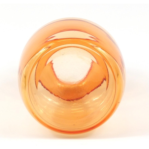 104 - Contemporary orange glass vase, 27.5cm high