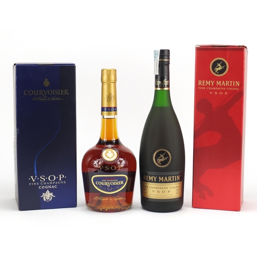 2169 - Two bottles of cognac comprising Remy Martin and Courvoisier