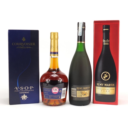2169 - Two bottles of cognac comprising Remy Martin and Courvoisier