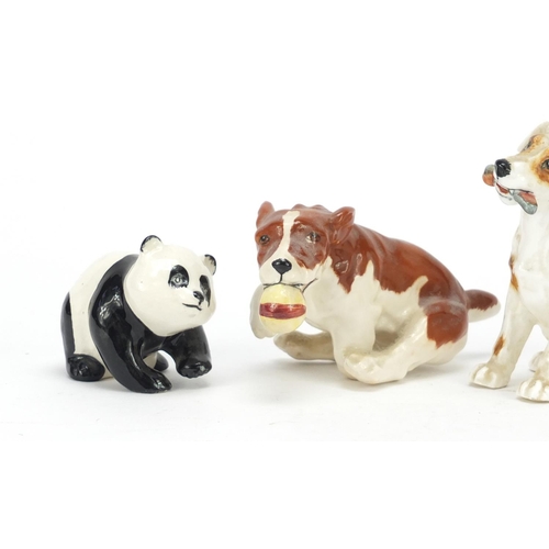 2179 - Three Beswick animals and a Royal Doulton terrier, the largest 11cm high