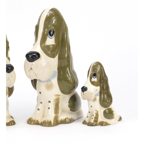 2191 - Four Szeiler dogs, largest 23cm high