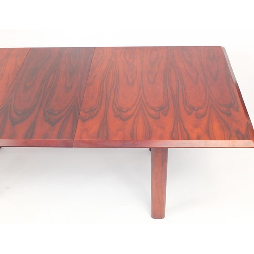 2001 - 1970's Danish rosewood extending dining table and eight chairs by Dyrlund, the table with extra leaf... 