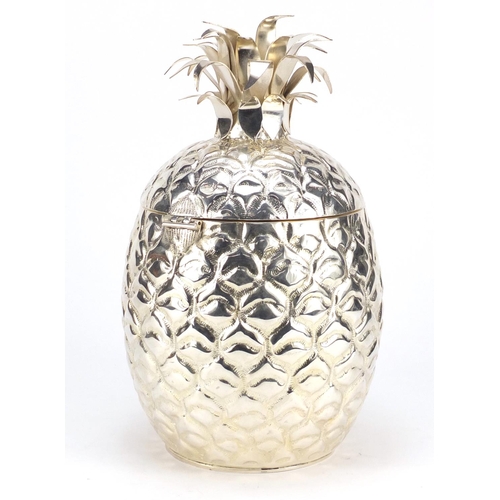 2080 - Novelty silver plated ice bucket in the form of a pineapple, 33cm high