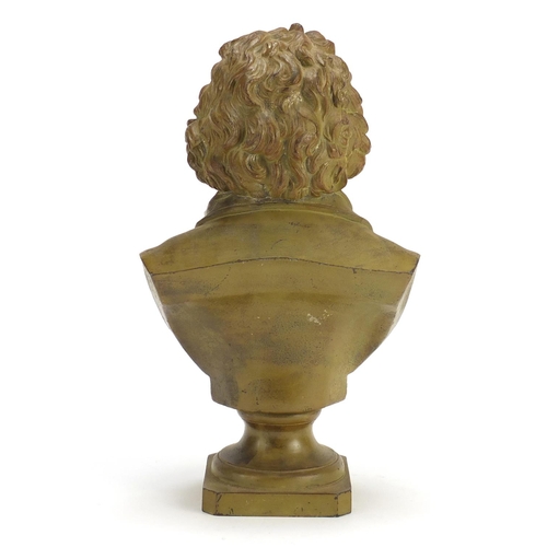 2170 - Patinated bronzed bust of Beethoven, 29cm high