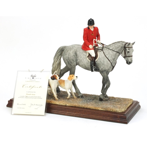 2173 - Border Fine Arts Hounds Away sculpture by Anne Wall, limited edition 725/950, with certificate, 37.5... 