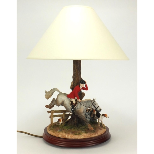 2114 - Border Fine Arts Tally Ho! table lamp with shade by Anne Wall, overall 45.5cm high