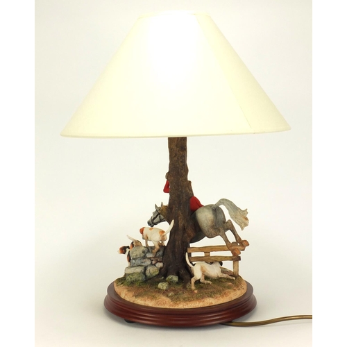 2114 - Border Fine Arts Tally Ho! table lamp with shade by Anne Wall, overall 45.5cm high