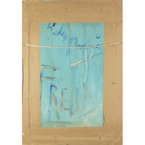 2022 - After Lucien Freud - Head Study, oil onto board, framed, 74.5cm x 49.5cm
