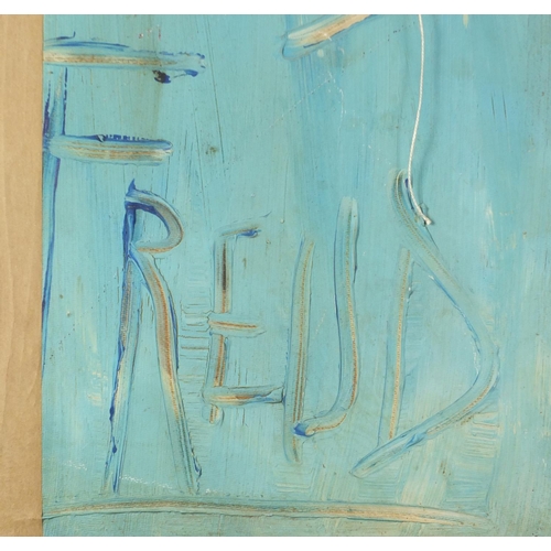 2022 - After Lucien Freud - Head Study, oil onto board, framed, 74.5cm x 49.5cm