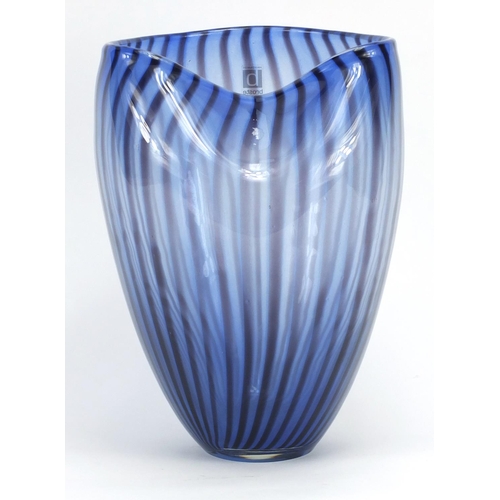 2213 - Danish Broste glass vase with paper label, 30cm high