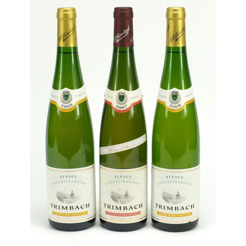 2077 - Three bottles of Trimbach Gewurztraminer wine comprising dates 2007 and 2008