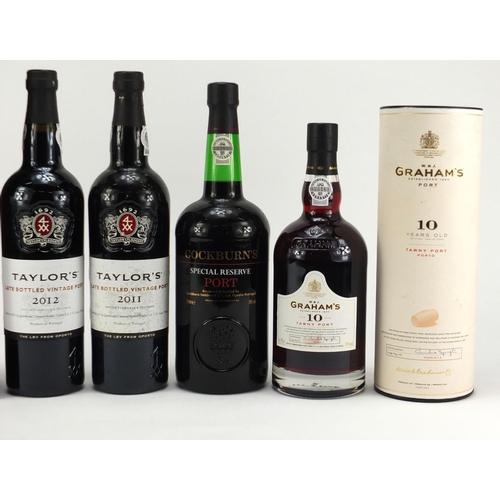 2087 - Four bottles of port including Grahams 10 Year Old and Taylors