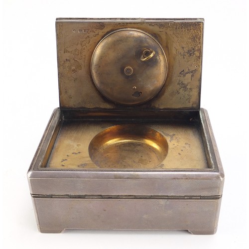 68 - Rare Art Deco Alfred Dunhill silver compendium cigarette case, clock, lighter and ashtray by Matteo ... 