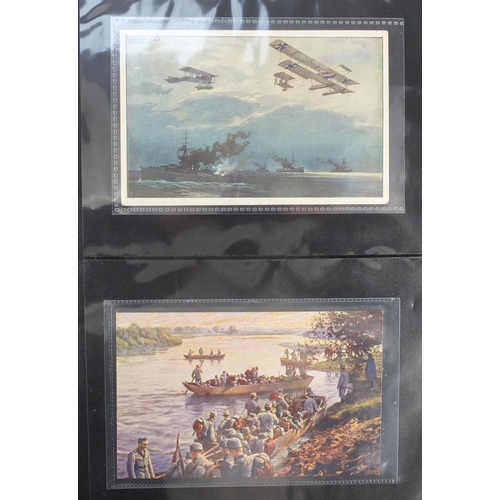 944 - Edwardian and later postcards including some military interest, arranged in two albums