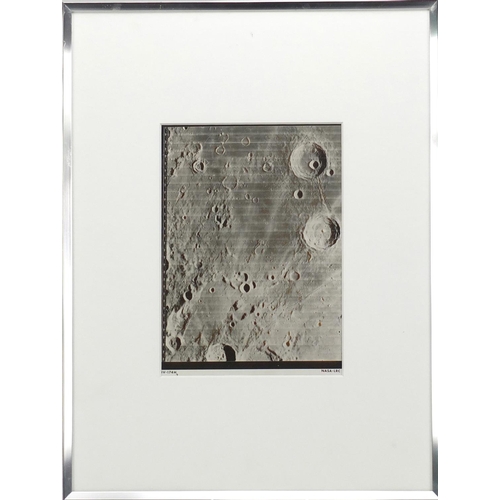 204 - 1967 NASA LRC Lunar orbiter, gelatin silver print, mounted and framed, 25.5cm x 25.5cm