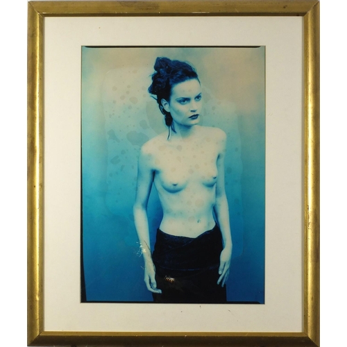 978 - Christophe Jouamy - Semi nude female, photograph, details verso, mounted and framed, 49cm x 34.5cm