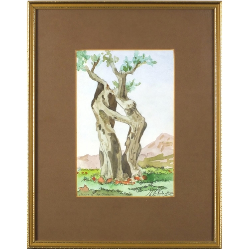 937 - W E Richardson - Dance of the Olives and Venice, two Australian watercolours, mounted and framed, th... 