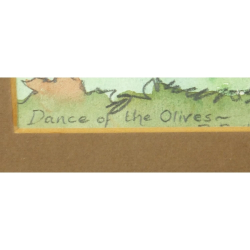 937 - W E Richardson - Dance of the Olives and Venice, two Australian watercolours, mounted and framed, th... 