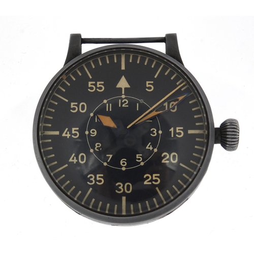 802 - German military interest Laco oversized pilots wristwatch, numbered 05980 to the movement and FL2388... 