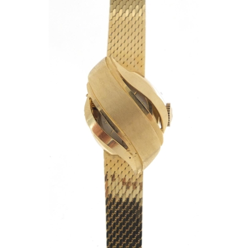 813 - Continental ladies 14K gold Tissot wristwatch with 14k gold strap, 23.5g