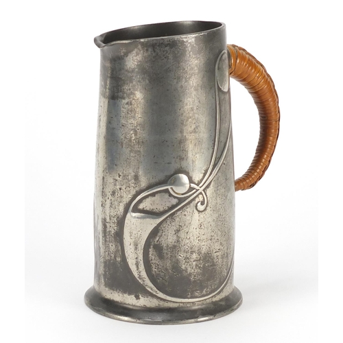 583 - Arts & Crafts Liberty & Co pewter jug designed by Archibald Knox, impressed marks and numbered 0305 ... 