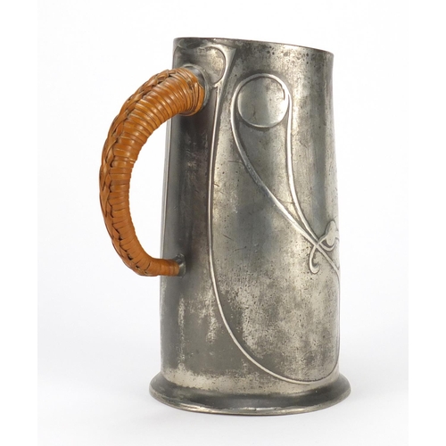 583 - Arts & Crafts Liberty & Co pewter jug designed by Archibald Knox, impressed marks and numbered 0305 ... 