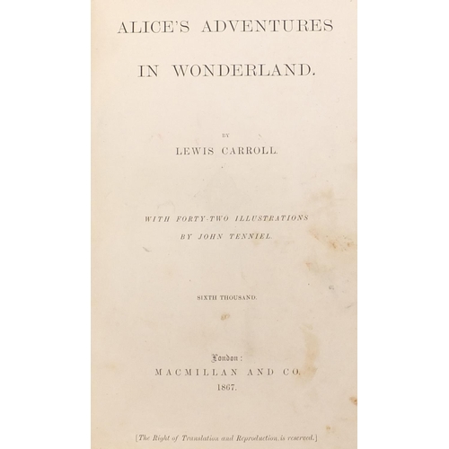 205 - Alice's Adventures in Wonderland by Lewis Caroll, leather bound hardback book published by Macmillan... 