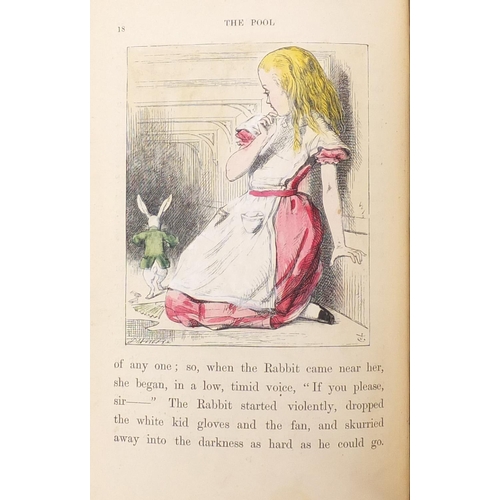 205 - Alice's Adventures in Wonderland by Lewis Caroll, leather bound hardback book published by Macmillan... 