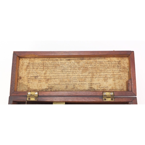 70 - 19th century pocket chondrometer by W Smart of Lewes, housed in a fitted mahogany case, 21.5cm wide