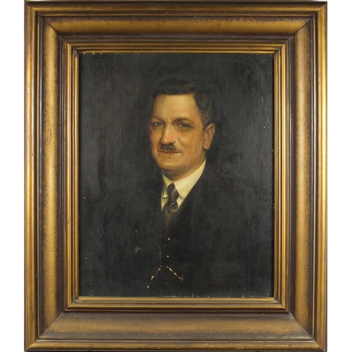 955 - Kyril Vassilev - Bulgarian business man, oil on canvas laid on board, inscribed label verso, 63cm x ... 