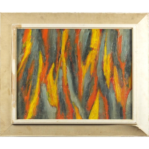 929 - Manner of William Gear - Abstract composition, oil on canvas, framed, 49cm x 39cm