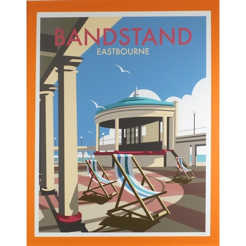 2029 - The Bandstand, contemporary Pop art style pencil signed print bearing an indistinct signature, mount... 