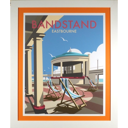 2029 - The Bandstand, contemporary Pop art style pencil signed print bearing an indistinct signature, mount... 