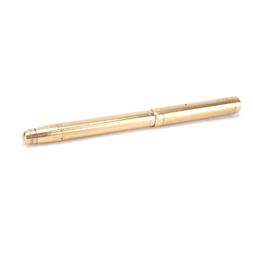 113 - Swan 14ct gold fountain pen by Mabie Todd & Co with gold nib, 32.6g