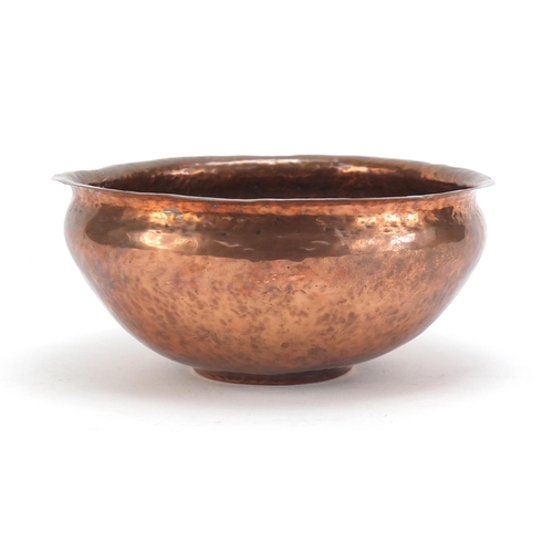 588 - Arts & Crafts copper bowl by Keswick, impressed W H Mason to the base, 20cm in diameter