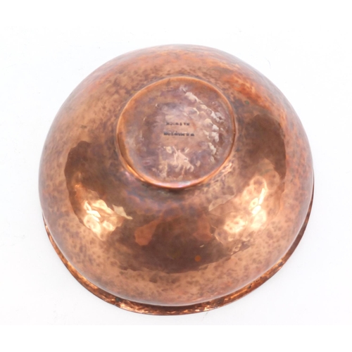 588 - Arts & Crafts copper bowl by Keswick, impressed W H Mason to the base, 20cm in diameter