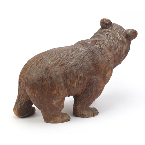 109 - Large Black Forest carved wood bear, 40cm in length