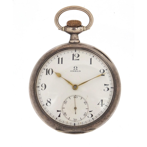 817 - Gentleman's silver Omega open face pocket watch with subsidiary dial, the movement numbered 4066997,... 