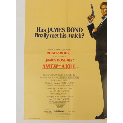 161 - Vintage James Bond 007 A View to Kill UK quad film poster, printed by Lonsdale & Bartholomew, 101.5c... 