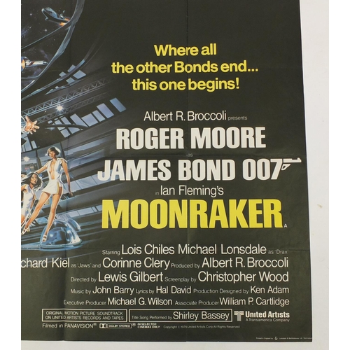 158 - Vintage James Bond 007 Moonraker UK quad film poster, printed by Lonsdale & Batholomew 1979, 101.5cm... 