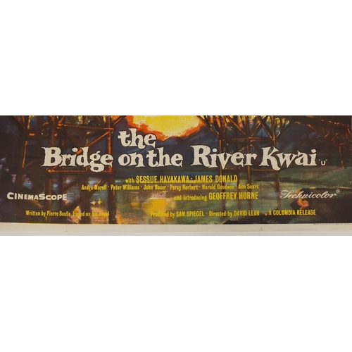 164 - Vintage The Bridge on the River Kwai UK quad film poster, printed by W E Berry, 101.5cm x 76cm