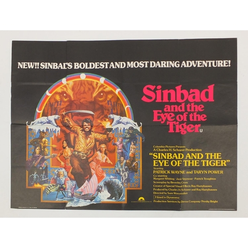 165 - Vintage Sinbad The Eye of the Tiger UK quad film poster, printed by W E Berry, 101.5cm x 76cm