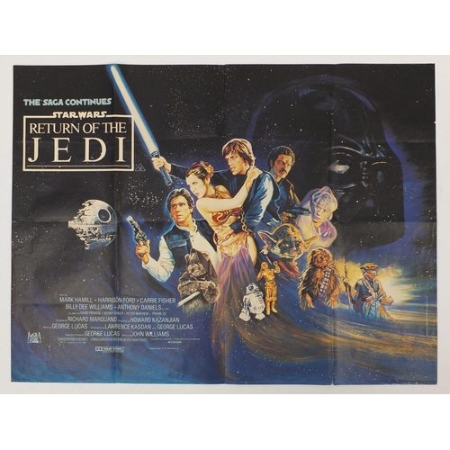 169 - Vintage Star Wars Return of the Jedi UK quad film poster, printed by Lonsdale & Bartholomew, 101.5cm... 