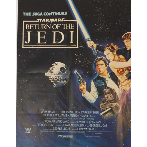 169 - Vintage Star Wars Return of the Jedi UK quad film poster, printed by Lonsdale & Bartholomew, 101.5cm... 