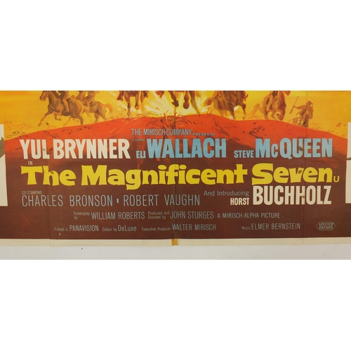 172 - Vintage The Magnificent Seven UK quad film poster, printed in England Stafford & Co, 101.5cm x 76cm