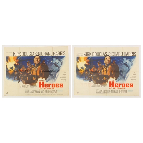 184 - Two vintage The Heroes of Telemark UK quad film posters, printed in England, Stafford & Co, each 101... 