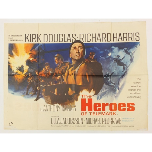 184 - Two vintage The Heroes of Telemark UK quad film posters, printed in England, Stafford & Co, each 101... 