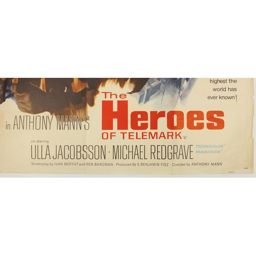 184 - Two vintage The Heroes of Telemark UK quad film posters, printed in England, Stafford & Co, each 101... 