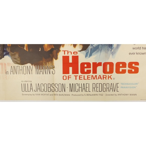 184 - Two vintage The Heroes of Telemark UK quad film posters, printed in England, Stafford & Co, each 101... 